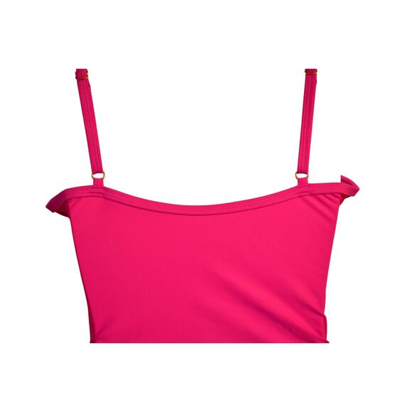 Hilor Women's 8 Ruched Twist Front One Piece Swimsuit Tummy Control Hot Pink NWT - Picture 11 of 12